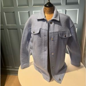 Zara Oversized Jacket. Blue Wool, Size M